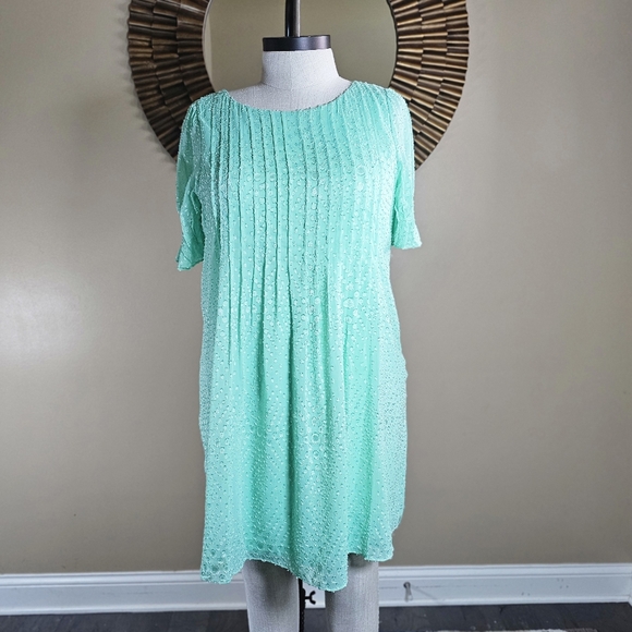 DKNY Women's Pleated Front Cinch Sleeve Flowy Dress Size 16 NWT - Picture 6 of 14